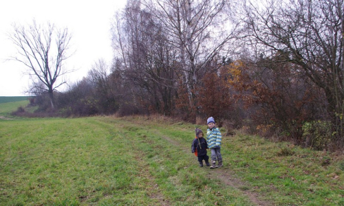 Po dlouh&eacute; době s oběma kluky jdeme až na okraj Ledče.