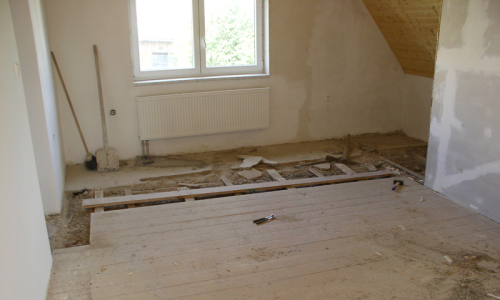 takhle vypadala podlaha nahoře